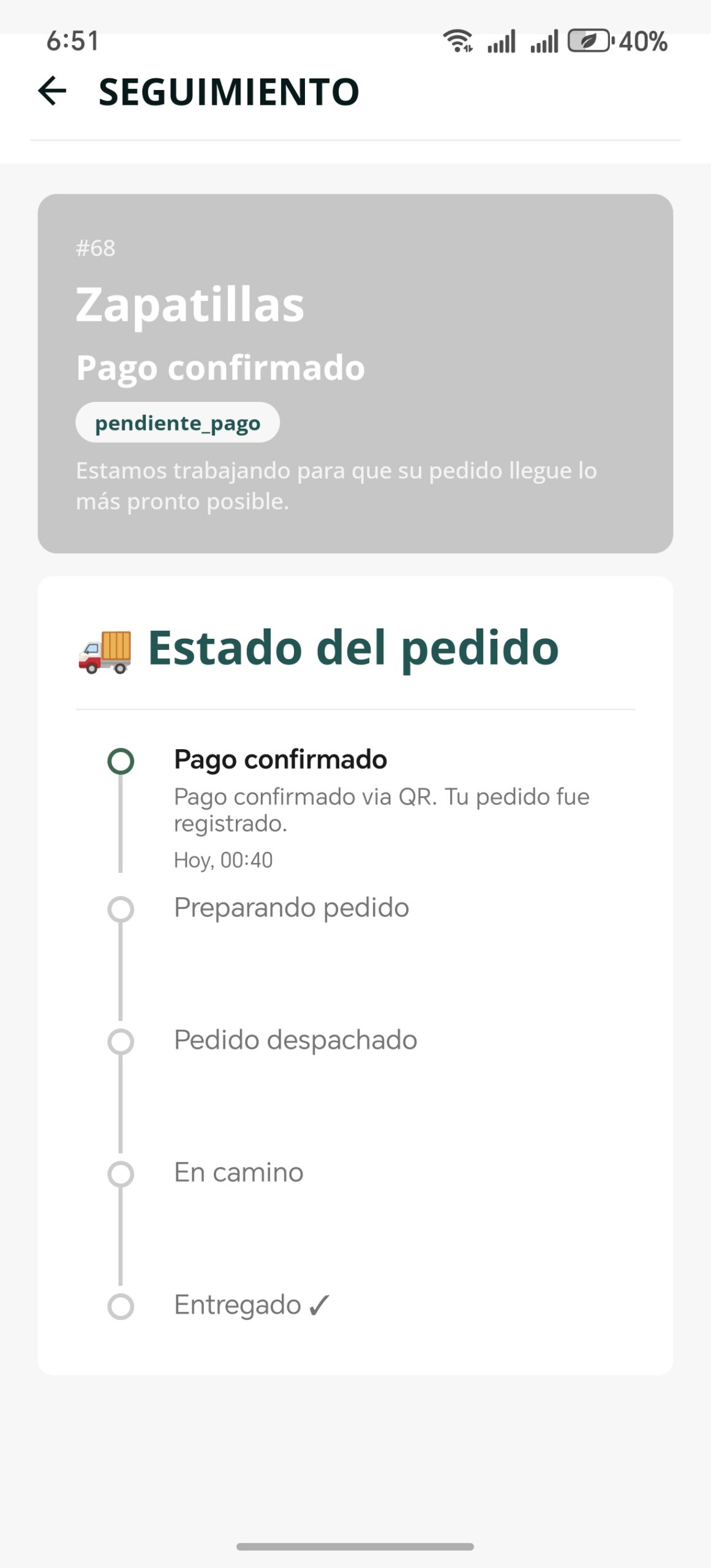 Sección Mis Compras de ShopKantuta